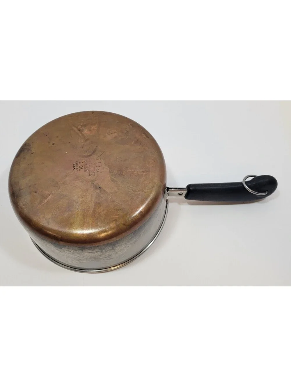 Vtg Revere Ware 2 Quart  Qt Copper Bottom Sauce Pan Pot Rome, NY USA *No Lid